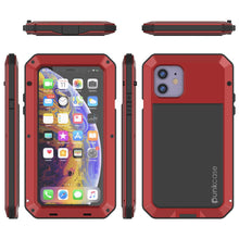 Load image into Gallery viewer, iPhone 11 Metal Case, Heavy Duty Military Grade Armor Cover [shock proof] Full Body Hard [Red]
