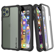 Load image into Gallery viewer, PunkCase iPhone 11 Pro Case, [Spartan Series] Clear Rugged Heavy Duty Cover W/Built in Screen Protector [Black]
