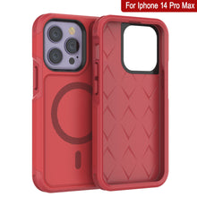 Load image into Gallery viewer, PunkCase iPhone 14 Pro Max Case, [Spartan 2.0 Series] Clear Rugged Heavy Duty Cover W/Built in Screen Protector [Red]
