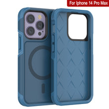 Load image into Gallery viewer, PunkCase iPhone 14 Pro Max Case, [Spartan 2.0 Series] Clear Rugged Heavy Duty Cover W/Built in Screen Protector [Navy]
