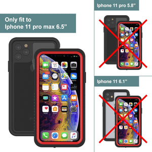 iPhone 12  Waterproof Case, Punkcase [Extreme Series] Armor Cover W/ Built In Screen Protector [Red]