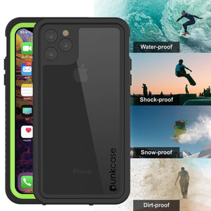 iPhone 12 Mini Waterproof Case, Punkcase [Extreme Series] Armor Cover W/ Built In Screen Protector [Light Green]