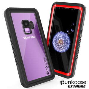 Galaxy S9 Waterproof Case, Punkcase [Extreme Series] Armor Cover [Red]