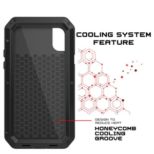 iPhone XS Max Metal Case, Heavy Duty Military Grade Armor Cover [shock proof] Full Body Hard [Black]