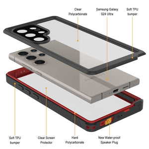 Galaxy S24 Ultra Water/ Shock/ Snowproof [Extreme Series] Slim Screen Protector Case [Red]