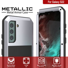 Load image into Gallery viewer, Galaxy S22 Metal Case, Heavy Duty Military Grade Rugged Armor Cover [White]
