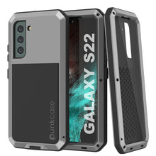 Load image into Gallery viewer, Galaxy S22 Metal Case, Heavy Duty Military Grade Rugged Armor Cover [Silver]
