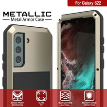 Load image into Gallery viewer, Galaxy S22 Metal Case, Heavy Duty Military Grade Rugged Armor Cover [Gold]
