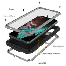 Load image into Gallery viewer, Galaxy S22 Metal Case, Heavy Duty Military Grade Rugged Armor Cover [Silver]
