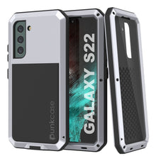 Load image into Gallery viewer, Galaxy S22 Metal Case, Heavy Duty Military Grade Rugged Armor Cover [White]
