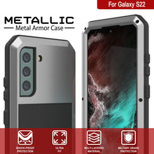 Load image into Gallery viewer, Galaxy S22 Metal Case, Heavy Duty Military Grade Rugged Armor Cover [Silver]
