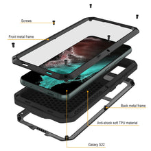 Load image into Gallery viewer, Galaxy S22 Metal Case, Heavy Duty Military Grade Rugged Armor Cover [Black]
