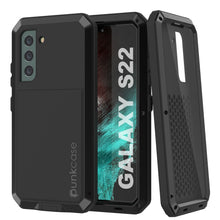 Load image into Gallery viewer, Galaxy S22 Metal Case, Heavy Duty Military Grade Rugged Armor Cover [Black]
