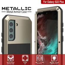 Load image into Gallery viewer, Galaxy S22+ Plus Metal Case, Heavy Duty Military Grade Rugged Armor Cover [Gold]
