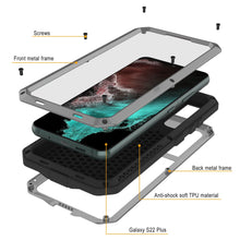 Load image into Gallery viewer, Galaxy S22+ Plus Metal Case, Heavy Duty Military Grade Rugged Armor Cover [Silver]
