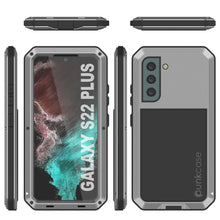 Load image into Gallery viewer, Galaxy S22+ Plus Metal Case, Heavy Duty Military Grade Rugged Armor Cover [Silver]
