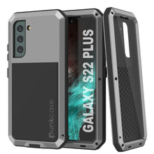 Load image into Gallery viewer, Galaxy S22+ Plus Metal Case, Heavy Duty Military Grade Rugged Armor Cover [Silver]
