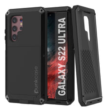 Load image into Gallery viewer, Galaxy S22 Ultra Metal Case, Heavy Duty Military Grade Rugged Armor Cover [Black]
