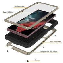 Load image into Gallery viewer, Galaxy S22 Ultra Metal Case, Heavy Duty Military Grade Rugged Armor Cover [Gold]
