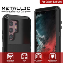 Load image into Gallery viewer, Galaxy S22 Ultra Metal Case, Heavy Duty Military Grade Rugged Armor Cover [Black]
