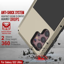 Load image into Gallery viewer, Galaxy S22 Ultra Metal Case, Heavy Duty Military Grade Rugged Armor Cover [Gold]
