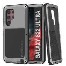 Load image into Gallery viewer, Galaxy S22 Ultra Metal Case, Heavy Duty Military Grade Rugged Armor Cover [Silver]
