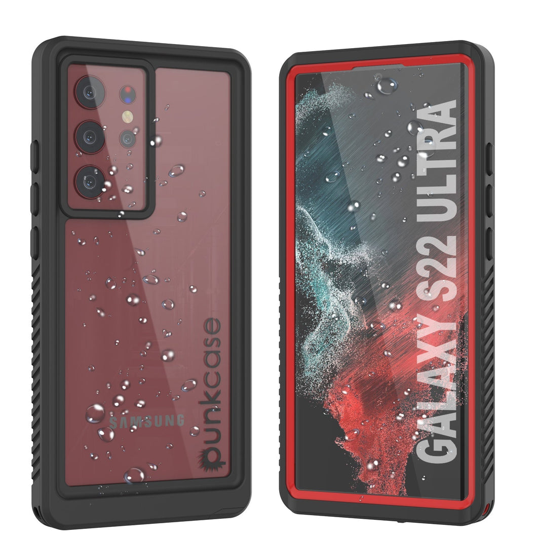 Galaxy S22 Ultra Water/ Shock/ Snowproof [Extreme Series] Slim Screen Protector Case [Red]