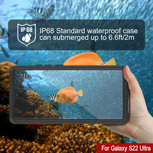 Galaxy S22 Ultra Waterproof Case PunkCase Ultimato Red Thin 6.6ft Underwater IP68 Shock/Snow Proof [Red]