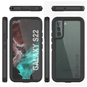 Galaxy S22 Waterproof Case PunkCase Ultimato Black Thin 6.6ft Underwater IP68 Shock/Snow Proof [Black]