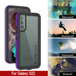 Galaxy S22 Waterproof Case PunkCase Ultimato Purple Thin 6.6ft Underwater IP68 Shock/Snow Proof [Purple]