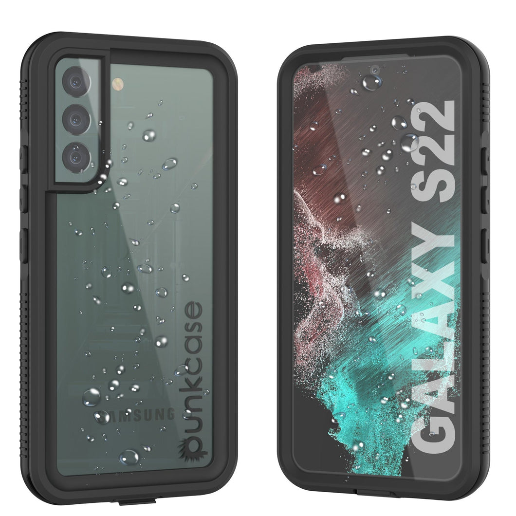 Galaxy S22 Waterproof Case PunkCase Ultimato Black Thin 6.6ft Underwater IP68 Shock/Snow Proof [Black]