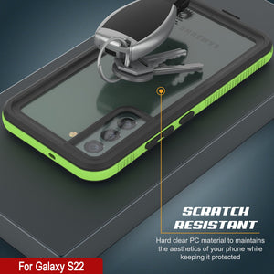 Galaxy S22 Waterproof Case PunkCase Ultimato Light Green Thin 6.6ft Underwater IP68 ShockProof [Green]