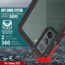 Load image into Gallery viewer, Galaxy S22 Waterproof Case PunkCase Ultimato Red Thin 6.6ft Underwater IP68 Shock/Snow Proof [Red]
