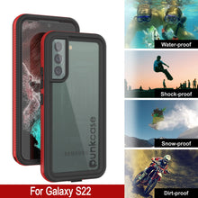 Load image into Gallery viewer, Galaxy S22 Waterproof Case PunkCase Ultimato Red Thin 6.6ft Underwater IP68 Shock/Snow Proof [Red]
