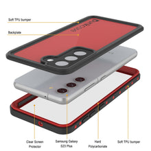 Load image into Gallery viewer, Galaxy S24+ Plus Waterproof Case PunkCase StudStar Red Thin 6.7ft Underwater IP68 Shock/Snow Proof
