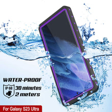 Load image into Gallery viewer, Galaxy S23 Ultra Waterproof Case PunkCase StudStar Purple Thin 6.6ft Underwater IP68 Shock/Snow Proof
