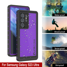 Load image into Gallery viewer, Galaxy S23 Ultra Waterproof Case PunkCase StudStar Purple Thin 6.6ft Underwater IP68 Shock/Snow Proof
