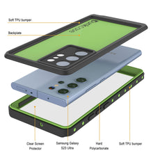 Load image into Gallery viewer, Galaxy S23 Ultra Waterproof Case PunkCase StudStar Light Green Thin 6.6ft Underwater IP68 ShockProof
