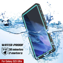 Load image into Gallery viewer, Galaxy S23 Ultra Waterproof Case PunkCase StudStar Teal Thin 6.6ft Underwater IP68 Shock/Snow Proof
