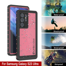 Load image into Gallery viewer, Galaxy S23 Ultra Waterproof Case PunkCase StudStar Pink Thin 6.6ft Underwater IP68 Shock/Snow Proof
