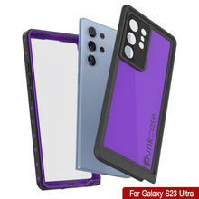 Load image into Gallery viewer, Galaxy S23 Ultra Waterproof Case PunkCase StudStar Purple Thin 6.6ft Underwater IP68 Shock/Snow Proof
