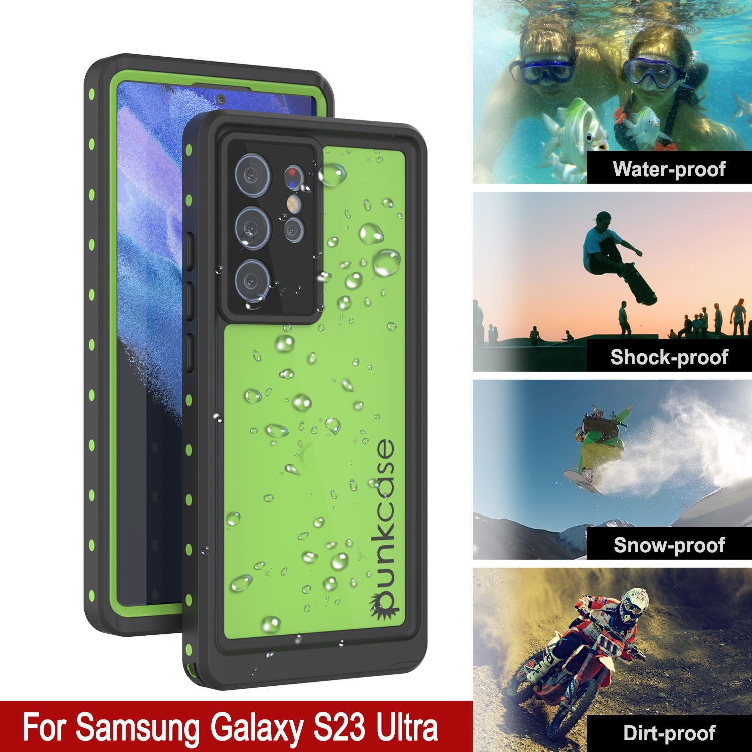 Galaxy S23 Ultra Water/ Shockproof [Extreme Series] Screen Protector Case  [Light Green]