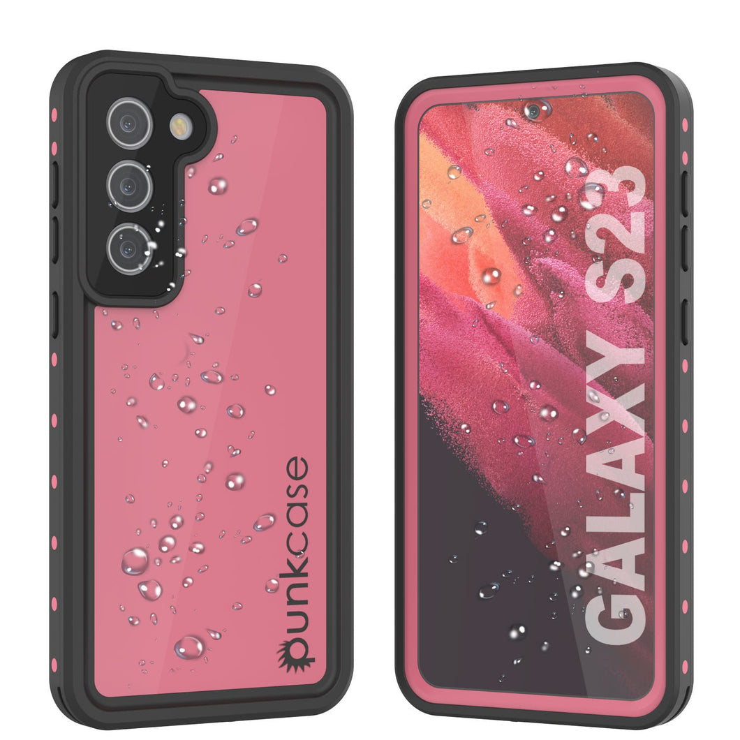 Galaxy S23 Waterproof Case PunkCase StudStar Pink Thin 6.6ft Underwater IP68 Shock/Snow Proof