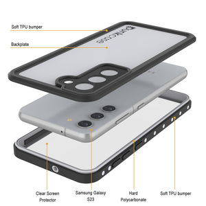 Galaxy S23 Waterproof Case, Punkcase StudStar White Thin 6.6ft Underwater IP68 Shock/Snow Proof