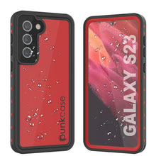 Load image into Gallery viewer, Galaxy S23 Waterproof Case PunkCase StudStar Red Thin 6.6ft Underwater IP68 Shock/Snow Proof
