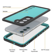 Load image into Gallery viewer, Galaxy S24 Waterproof Case PunkCase StudStar Teal Thin 6.2ft Underwater IP68 Shock/Snow Proof
