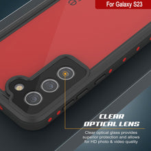 Load image into Gallery viewer, Galaxy S23 Waterproof Case PunkCase StudStar Red Thin 6.6ft Underwater IP68 Shock/Snow Proof
