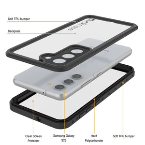 Galaxy S23 Waterproof Case PunkCase StudStar Clear Thin 6.6ft Underwater IP68 Shock/Snow Proof