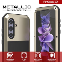 Load image into Gallery viewer, Galaxy S24 Metal Case, Heavy Duty Military Grade Armor Cover [shock proof] Full Body Hard [Gold]
