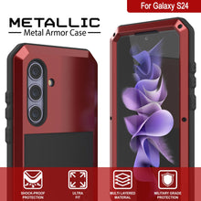 Load image into Gallery viewer, Galaxy S24 Metal Case, Heavy Duty Military Grade Armor Cover [shock proof] Full Body Hard [Red]
